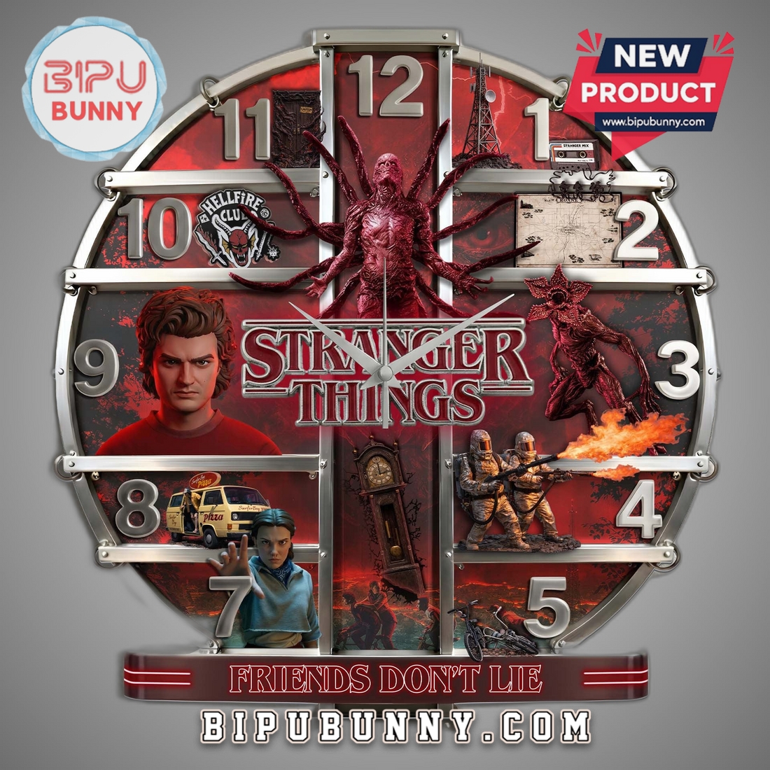 Stranger Things 3D Visual Effect Wall Decor Clock Stranger Things 3D Visual Effect Wall Decor Clock