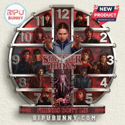 Stranger Things Friends Don’t Lie 3D Effect Wall Clock