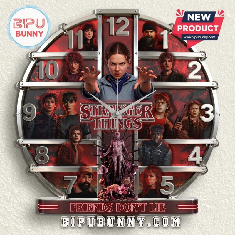 Stranger Things Friends Don’t Lie 3D Effect Wall Clock Stranger Things Friends Don’t Lie 3D Effect Wall Clock