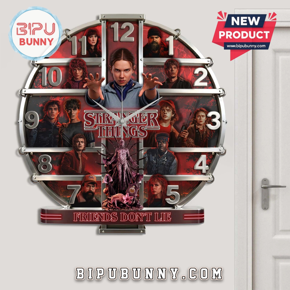 Stranger Things Friends Don’t Lie 3D Effect Wall Clock Stranger Things Friends Don’t Lie 3D Effect Wall Clock