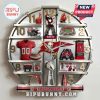 Tampa Bay Buccaneers themed wall clock with team logos, helmet, jersey, stadium and other football elements.!