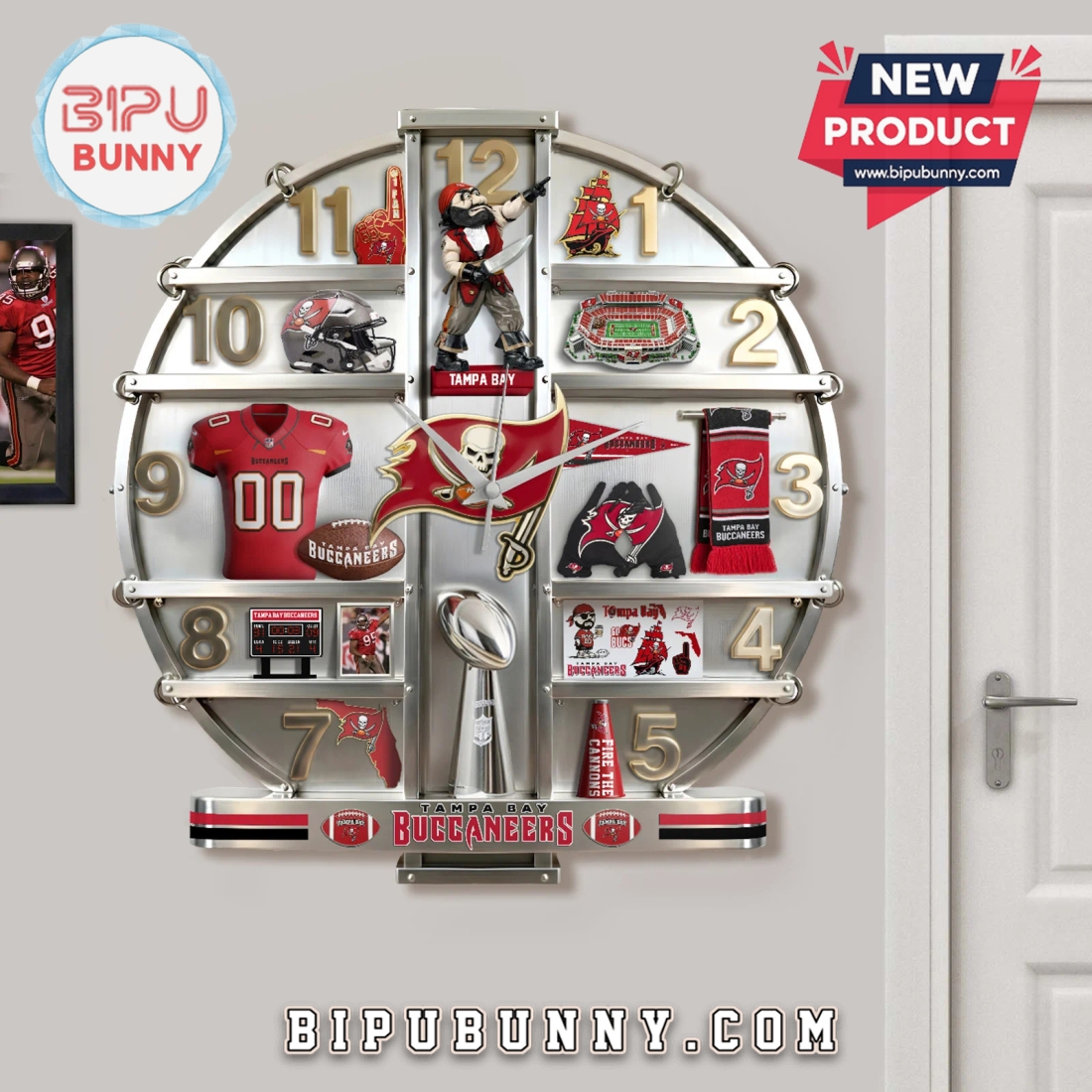 Tampa Bay Buccaneers 3D Visual Effect Home Decor Wall Clock Tampa Bay Buccaneers 3D Visual Effect Home Decor Wall Clock