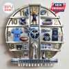 Tennessee Titans themed clock featuring team logos, gear, and mascot.!