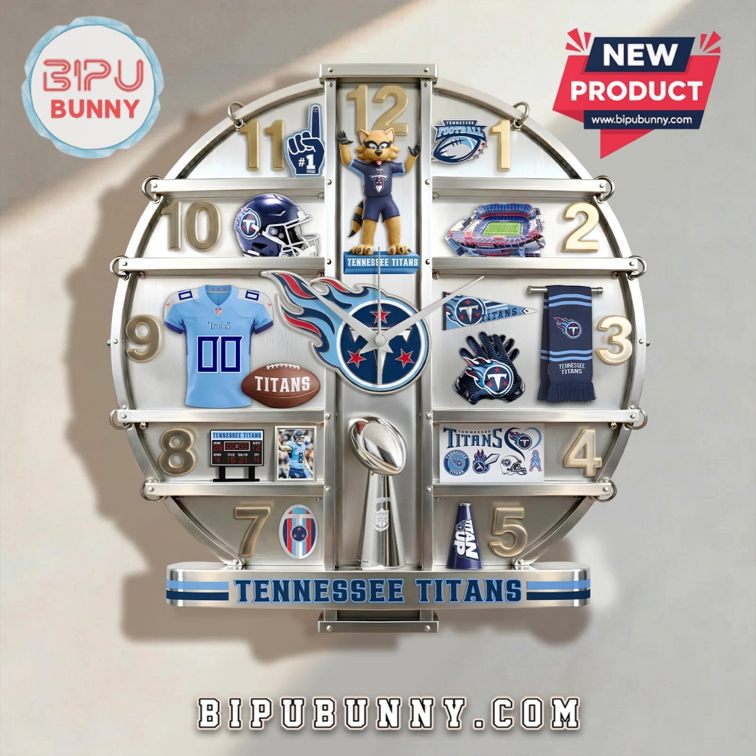 Tennessee Titans 3D Visual Effect Home Decor Wall Clock Tennessee Titans 3D Visual Effect Home Decor Wall Clock