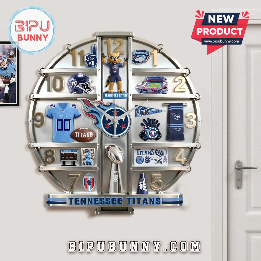 Tennessee Titans 3D Visual Effect Home Decor Wall Clock Tennessee Titans 3D Visual Effect Home Decor Wall Clock