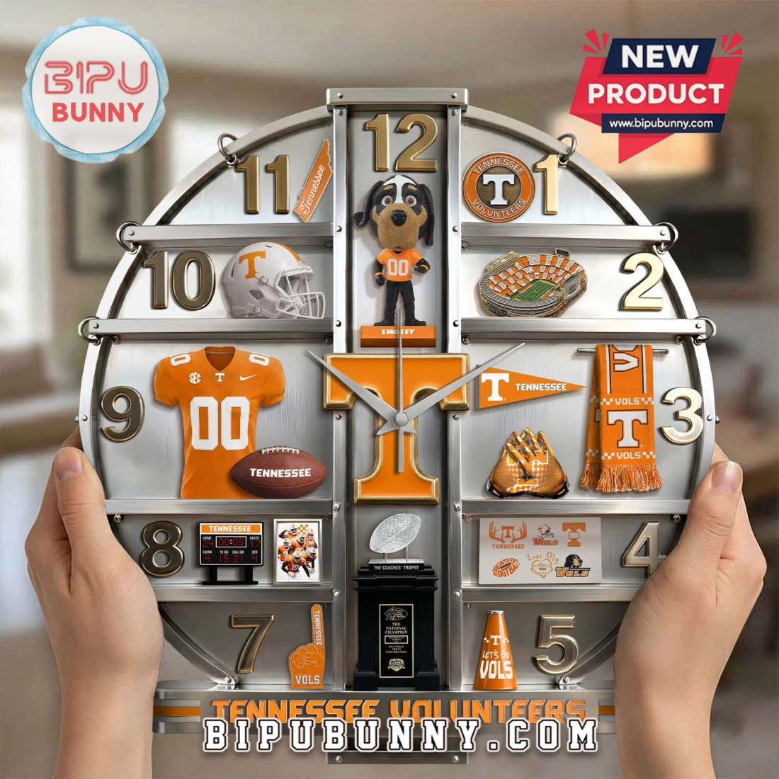 Tennessee Volunteers 3D Effect Decorative Wall Clock Tennessee Volunteers 3D Effect Decorative Wall Clock