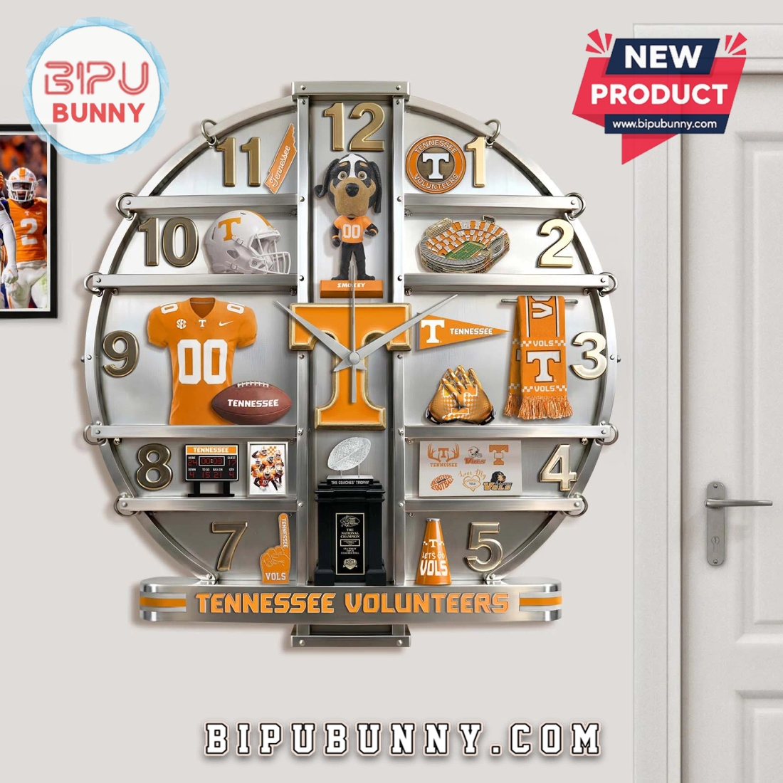 Tennessee Volunteers 3D Effect Decorative Wall Clock Tennessee Volunteers 3D Effect Decorative Wall Clock