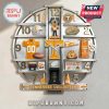 Silver and orange Tennessee Volunteers themed wall clock with Smokey mascot, jersey, and helmet design.!
