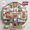 Texas Longhorns memorabilia-themed wall clock with team-related items at each hour marker.!