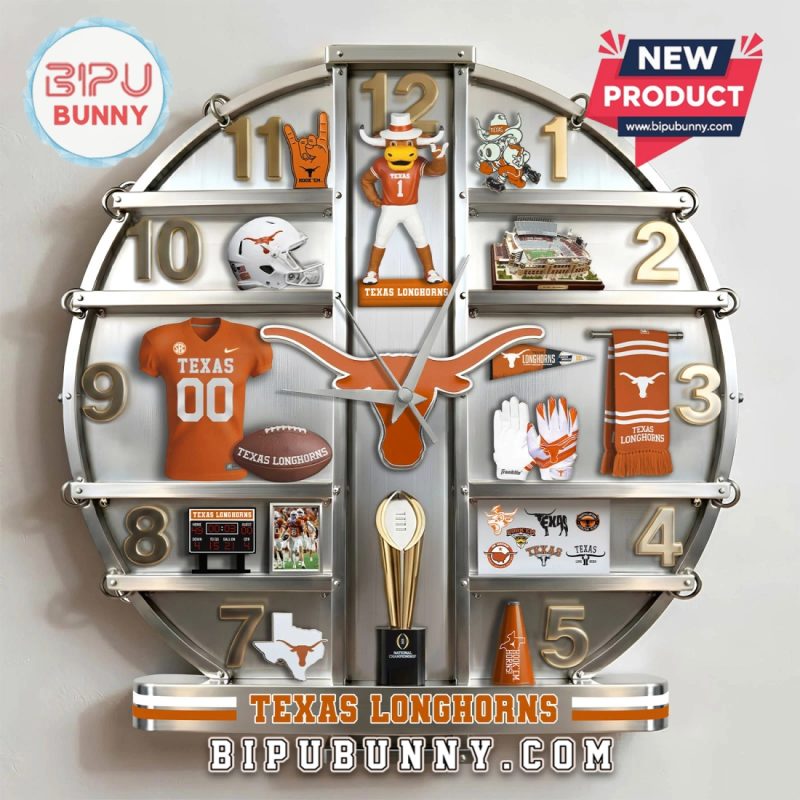 Texas Longhorns 3D Visual Effect Decorative Wall Clock Texas Longhorns 3D Visual Effect Decorative Wall Clock