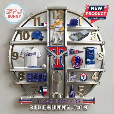 Texas Rangers 3D Visual Effect Home Decorative Wall Clock