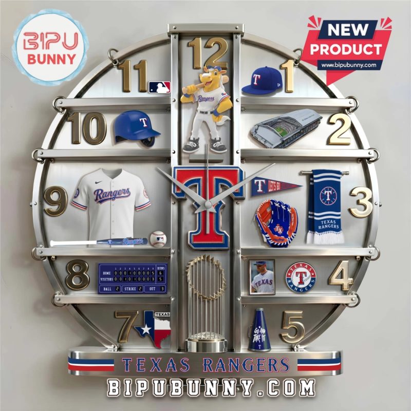 Texas Rangers 3D Visual Effect Home Decorative Wall Clock Texas Rangers 3D Visual Effect Home Decorative Wall Clock