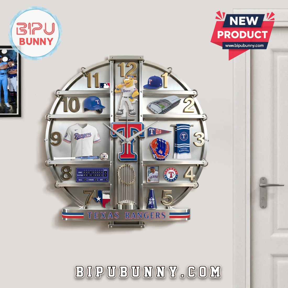 Texas Rangers 3D Visual Effect Home Decorative Wall Clock Texas Rangers 3D Visual Effect Home Decorative Wall Clock