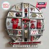 Texas Tech themed clock featuring football items and the school's logo around the clock face.!