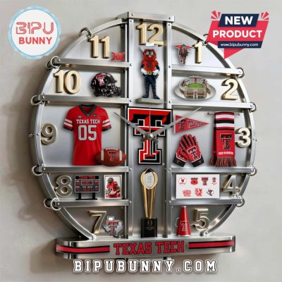 Texas Tech Red Raiders 3D Effect Decorative Wall Clock