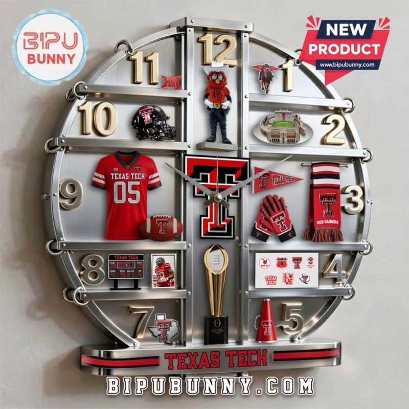 Texas Tech Red Raiders 3D Effect Decorative Wall Clock