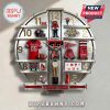 Texas Tech wall clock featuring Red Raiders memorabilia: jersey, helmet, football, and mascot.!