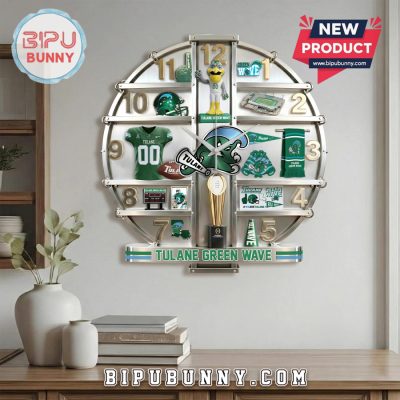 Tulane Green Wave 3D Visual Decorative Wall Clock