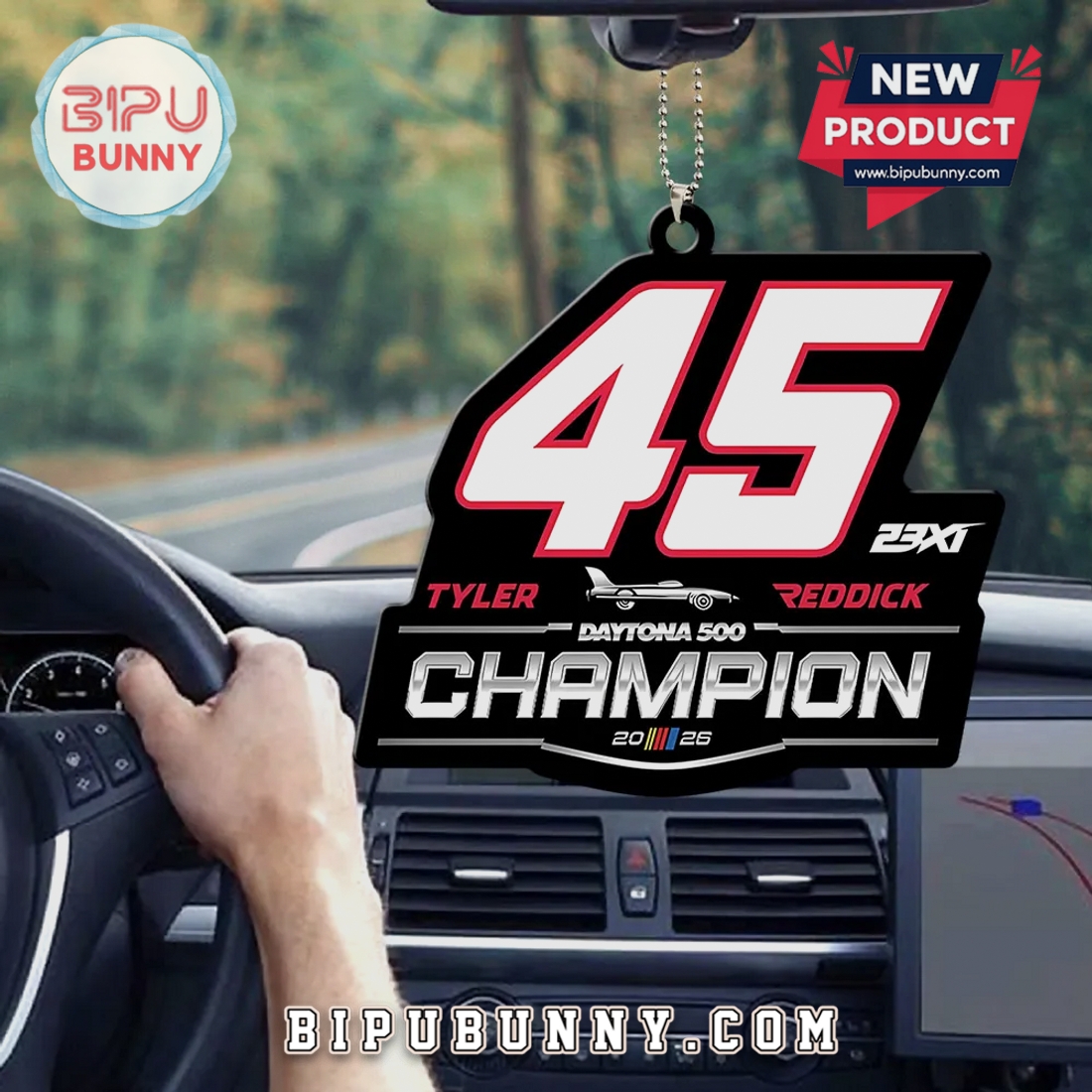 Tyler Reddick 45 Daytona 500 Champion 2026 Commemorative Car Ornament Tyler Reddick 45 Daytona 500 Champion 2026 Commemorative Car Ornament