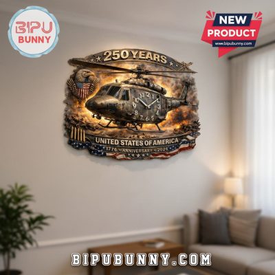 United States 250th Anniversary 3D Helicopter Visual Effect Wall Clock
