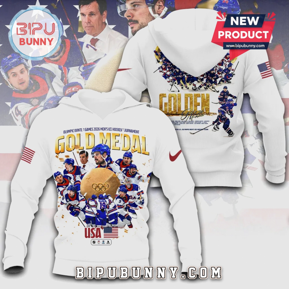 USA Hockey 2026 Olympic Winter Games Gold Medal Graphic Design T-Shirt USA Hockey 2026 Olympic Winter Games Gold Medal Graphic Design T-Shirt