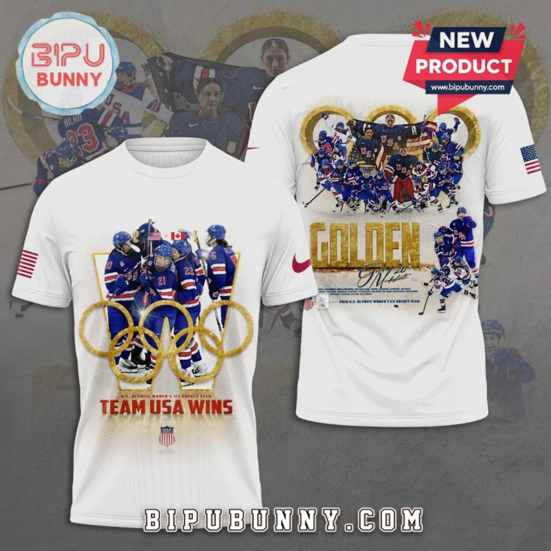 USA Hockey Golden Medals Olympic Team Graphic Print Shirt USA Hockey Golden Medals Olympic Team Graphic Print Shirt