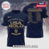Men's Olympic Hockey USA Gold t-shirt featuring Milano Cortina Italy 2026 and a list of champion players on the back.!