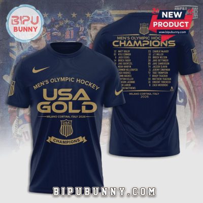 USA Hockey Olympic Champions 2026 Gold Medal Premium Graphic T-Shirt