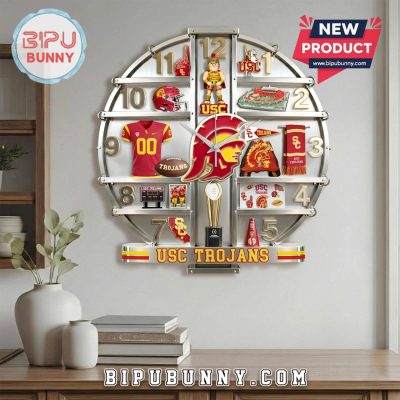 USC Trojans 3D Effect Home Decor Acrylic Wall Clock