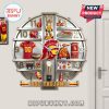 Round metal wall clock with USC Trojans themed miniatures at each hour marker.!