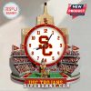 USC Trojans stadium wall clock with the logo in the center and a mascot at the bottom.!