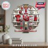 Utah Utes themed wall clock featuring team mascot, jersey, logo and memorabilia on shelves marking the hours.!