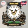Vanderbilt Commodores stadium wall clock featuring the school logo, stadium, mascot, and field.!