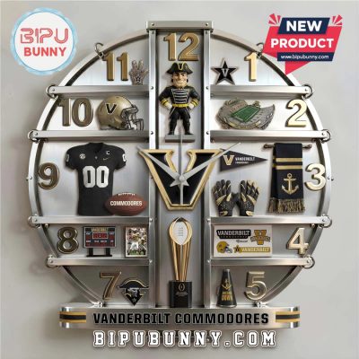 Vanderbilt Commodores 3D Visual Effect Home Decor Acrylic Wall Clock