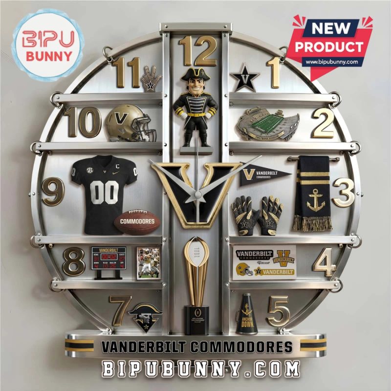 Vanderbilt Commodores 3D Visual Effect Home Decor Acrylic Wall Clock Vanderbilt Commodores 3D Visual Effect Home Decor Acrylic Wall Clock