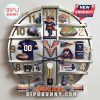 Virginia Cavaliers themed wall clock featuring team gear and logos.!