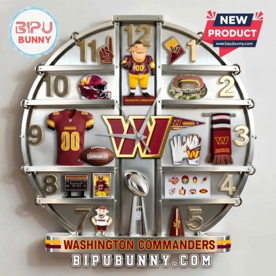Washington Commanders 3D Visual Effect Decorative Wall Clock