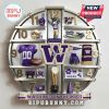 Washington Huskies themed clock with team colors and logo. Perfect for fans!