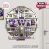 Washington Huskies themed wall clock featuring football memorabilia and team colors!