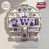 Wall clock design features Washington Huskies sports memorabilia at each hour mark!