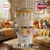 White Winnie the Pooh 100th Anniversary themed tumbler with honey drip design and character charms.!