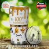 Personalized white Winnie the Pooh 100th Anniversary stainless steel tumbler with a lid.!
