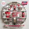 Wisconsin Badgers themed clock featuring sports equipment, mascot, and team colors around the clock face.!