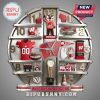 Wisconsin Badgers themed wall clock featuring football memorabilia and team colors!