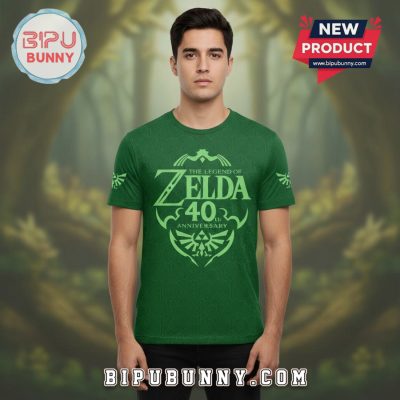 Zelda 40th Anniversary Graphic Premium Pattern Print T-Shirt