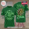 Green t-shirt featuring Zelda 40th Anniversary design on front and Zelda characters graphic on the back.!