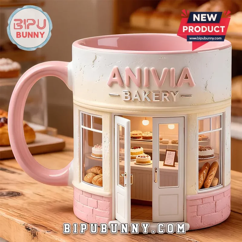 3D Miniature Bakery Storefront Pastel Novelty Ceramic Coffee Mug