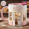 Jessica Bakery mug! Pink, white, miniature bakery design. Novelty cup!