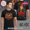 Black AC/DC tee: band logo, flames, '53rd Anniversary 1973-2026', signatures on back, bold font, rock vibe!