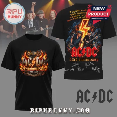 ACDC 53rd Anniversary 1973-2026 Signed Commemorative 3D T-Shirt